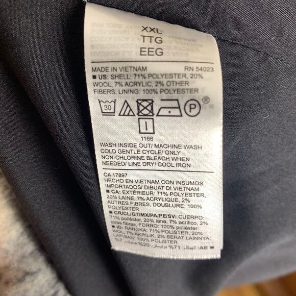 Old Navy Black White Plaid Fuzzy Long Flannel Coat Size XXL - Picture 4 of 6